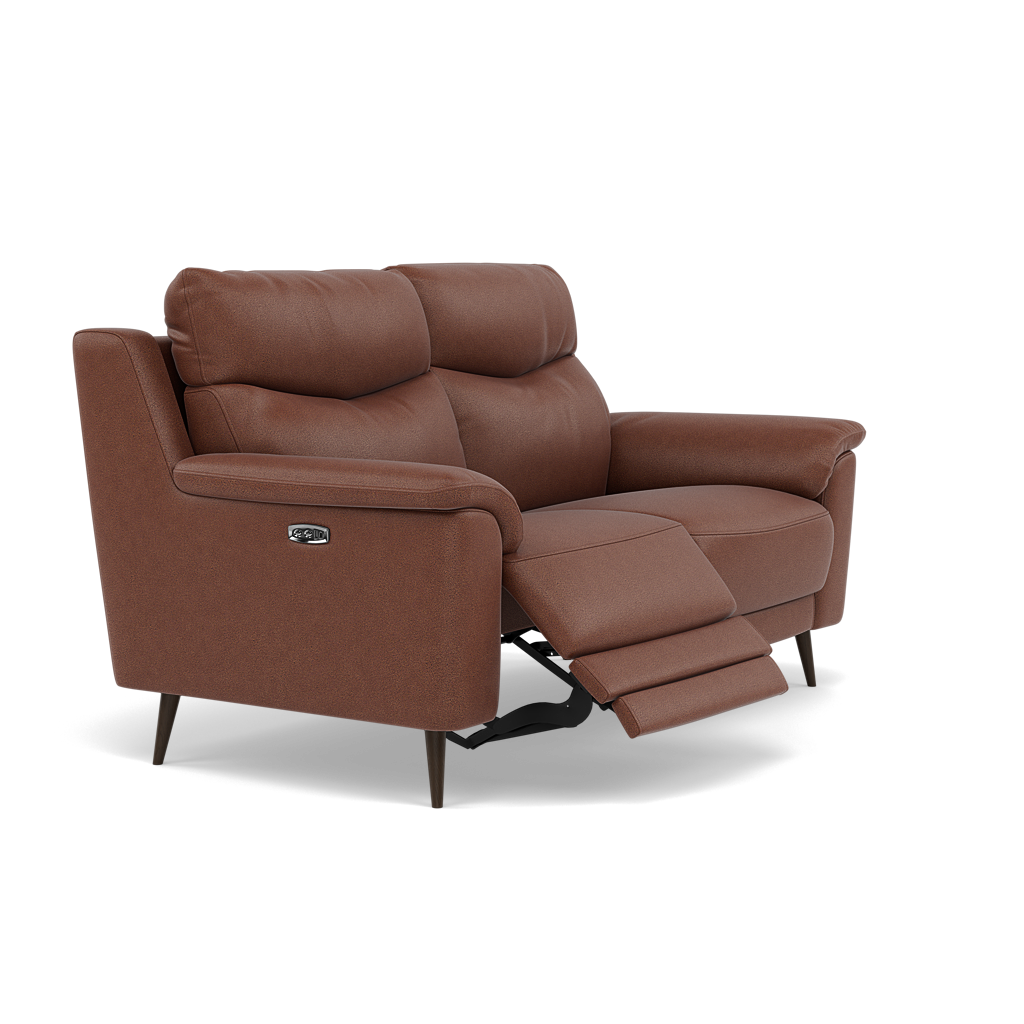 Revel 2 Seater Recliner Sofa - 2 Seater Sofa with 2 Power Recliners Fabric - Power Recliner with USB — BFA-BLJ-05 HAZELNUT, gallery image 1
