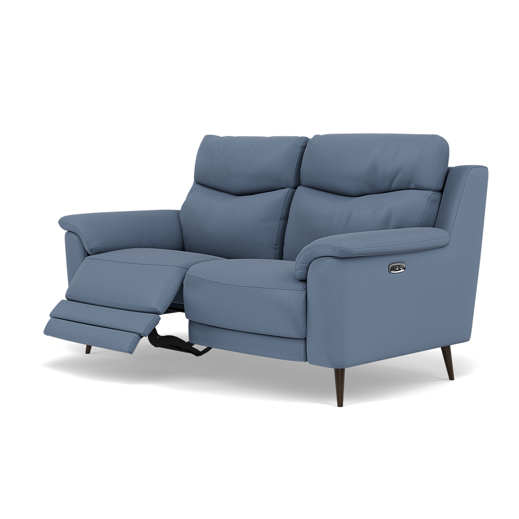 Revel 2 Seater Recliner Sofa - 2 Seater Sofa with 2 Power Recliners Fabric - Power Recliner with USB — BFA-MAD-08 PACIFIC BLUE, gallery image 3