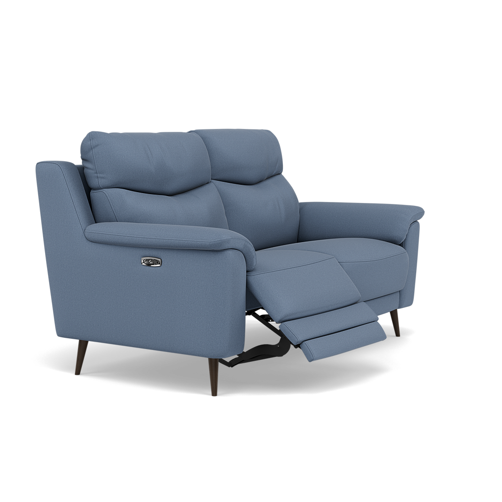 Revel 2 Seater Recliner Sofa - 2 Seater Sofa with 2 Power Recliners Fabric - Power Recliner with USB — BFA-MAD-08 PACIFIC BLUE, gallery image 1