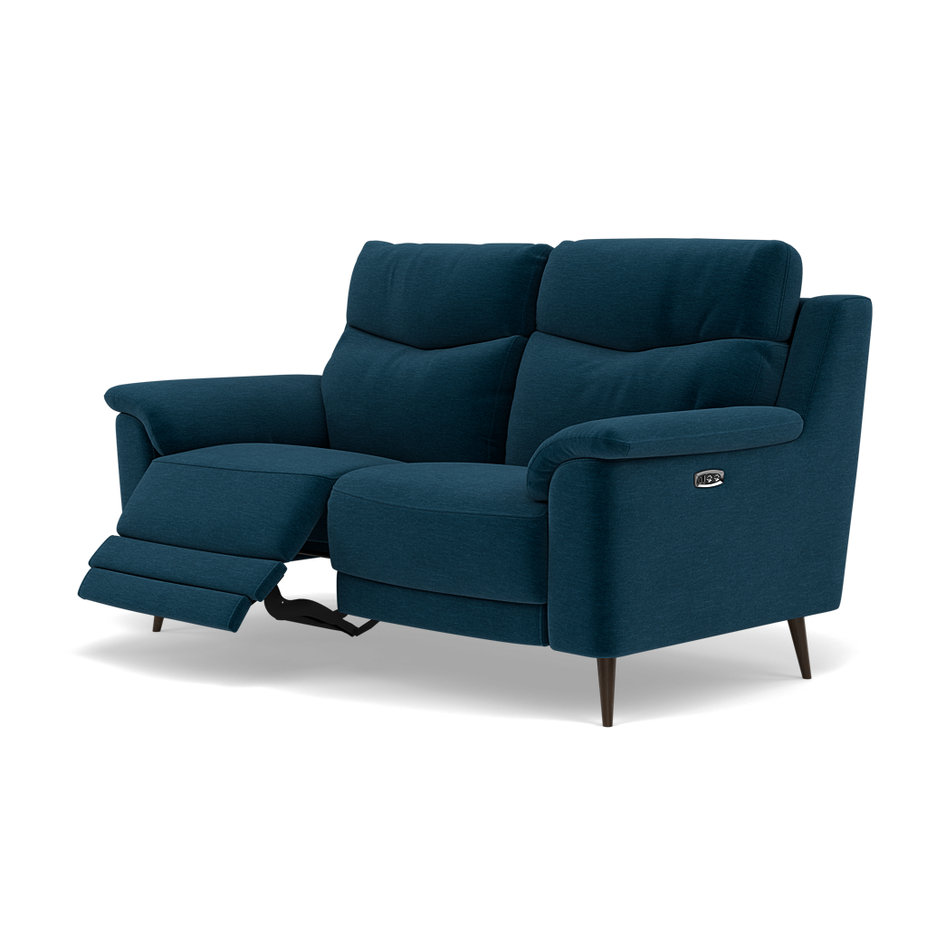 Revel 2 Seater Recliner Sofa - 2 Seater Sofa with 2 Power Recliners Fabric - Power Recliner with USB — FAB-CAN-330 STEEL BLUE, gallery image 3