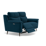 Revel 2 Seater Recliner Sofa - 2 Seater Sofa with 2 Power Recliners Fabric - Power Recliner with USB — FAB-CAN-330 STEEL BLUE, gallery image 1