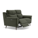 Revel 2 Seater Recliner Sofa - 2 Seater Sofa with 2 Power Recliners Fabric - Power Recliner with USB — FAB-CAN-352 FORREST GREEN, gallery image 1