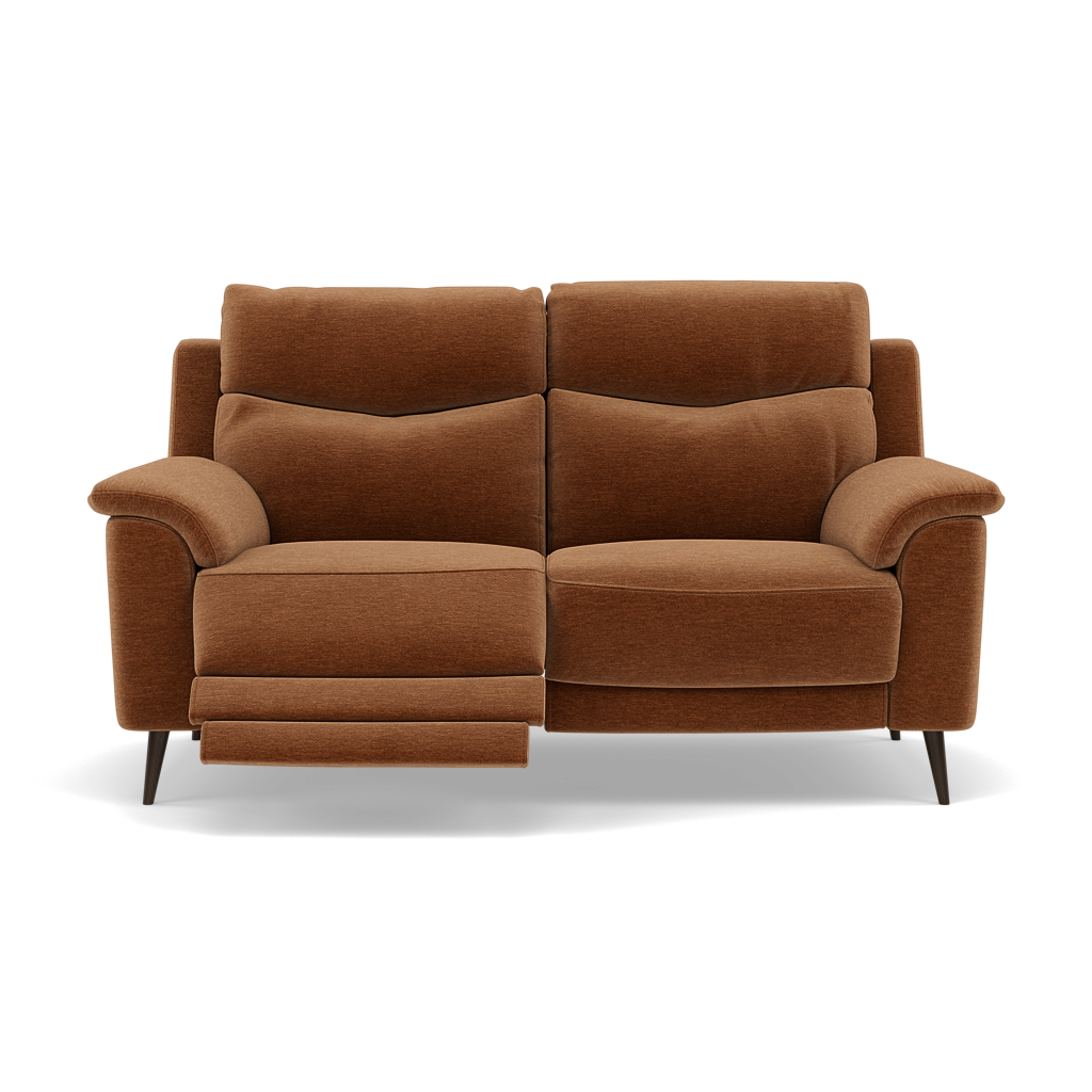 Revel 2 Seater Recliner Sofa - 2 Seater Sofa with 2 Power Recliners Fabric - Power Recliner with USB 2 Seater Sofas Sterling Home 13 FAB-CAN-500 CARAMEL