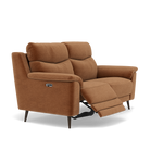 Revel 2 Seater Recliner Sofa - 2 Seater Sofa with 2 Power Recliners Fabric - Power Recliner with USB — FAB-CAN-500 CARAMEL, gallery image 1