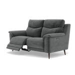 Revel 2 Seater Recliner Sofa - 2 Seater Sofa with 2 Power Recliners Fabric - Power Recliner with USB — FAB-MEG-20  PEWTER, gallery image 3