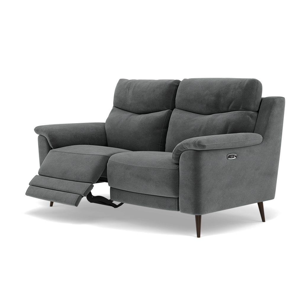 Revel 2 Seater Recliner Sofa - 2 Seater Sofa with 2 Power Recliners Fabric - Power Recliner with USB — FAB-MEG-20  PEWTER, gallery image 3
