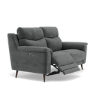 Revel 2 Seater Recliner Sofa - 2 Seater Sofa with 2 Power Recliners Fabric - Power Recliner with USB — FAB-MEG-20  PEWTER, gallery image 1
