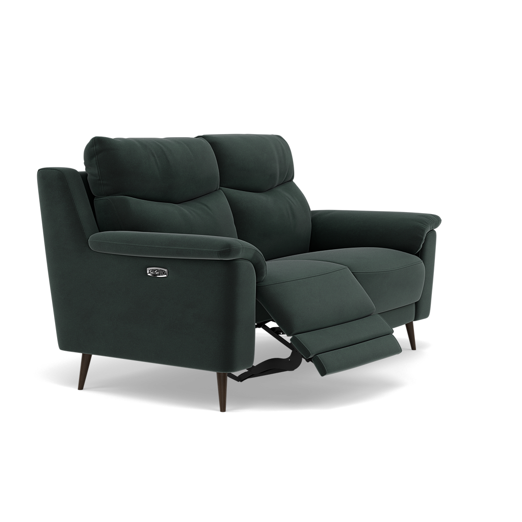 Revel 2 Seater Recliner Sofa - 2 Seater Sofa with 2 Power Recliners Fabric - Power Recliner with USB — FAB-MEG-21  CHARCOAL GREY, gallery image 1
