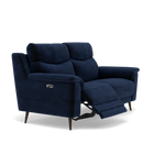 Revel 2 Seater Recliner Sofa - 2 Seater Sofa with 2 Power Recliners Fabric - Power Recliner with USB — FAB-MEG-28  NAVY, gallery image 1