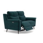Revel 2 Seater Recliner Sofa - 2 Seater Sofa with 2 Power Recliners Fabric - Power Recliner with USB — FAB-MEG-36  LAKE GREEN, gallery image 1