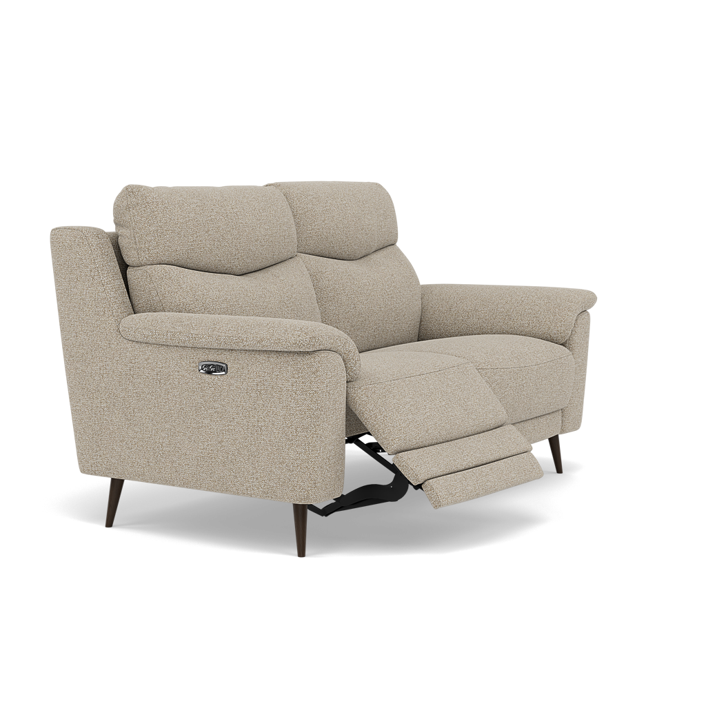 Revel 2 Seater Recliner Sofa - 2 Seater Sofa with 2 Power Recliners Fabric - Power Recliner with USB — FAB-MIL-120 MINK, gallery image 1