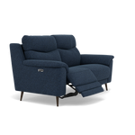 Revel 2 Seater Recliner Sofa - 2 Seater Sofa with 2 Power Recliners Fabric - Power Recliner with USB — FAB-MIL-303 NAVY, gallery image 1