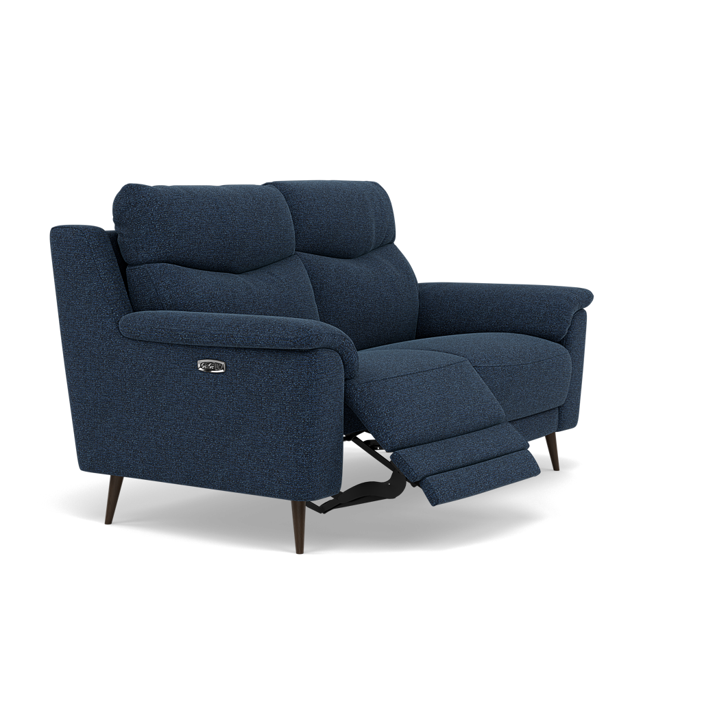 Revel 2 Seater Recliner Sofa - 2 Seater Sofa with 2 Power Recliners Fabric - Power Recliner with USB — FAB-MIL-303 NAVY, gallery image 1