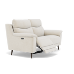 Revel 2 Seater Recliner Sofa - 2 Seater Sofa with 2 Power Recliners Fabric - Power Recliner with USB — FAB-NTS - 01 CREAM, gallery image 1