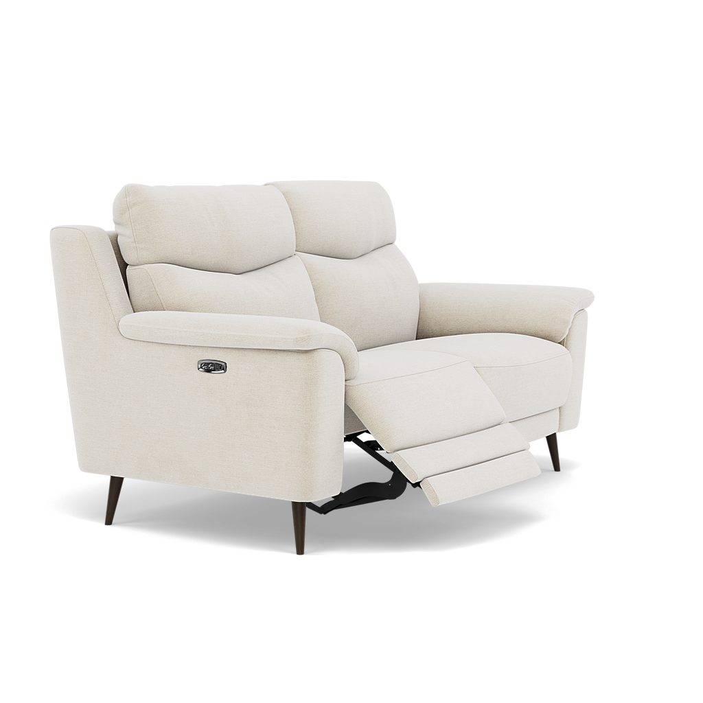 Revel 2 Seater Recliner Sofa - 2 Seater Sofa with 2 Power Recliners Fabric - Power Recliner with USB — FAB-NTS - 01 CREAM, gallery image 1