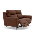 Revel 2 Seater Recliner Sofa - 2 Seater Sofa with 2 Power Recliners Fabric - Power Recliner with USB — SFA-PEY-06 CARAMEL, gallery image 1