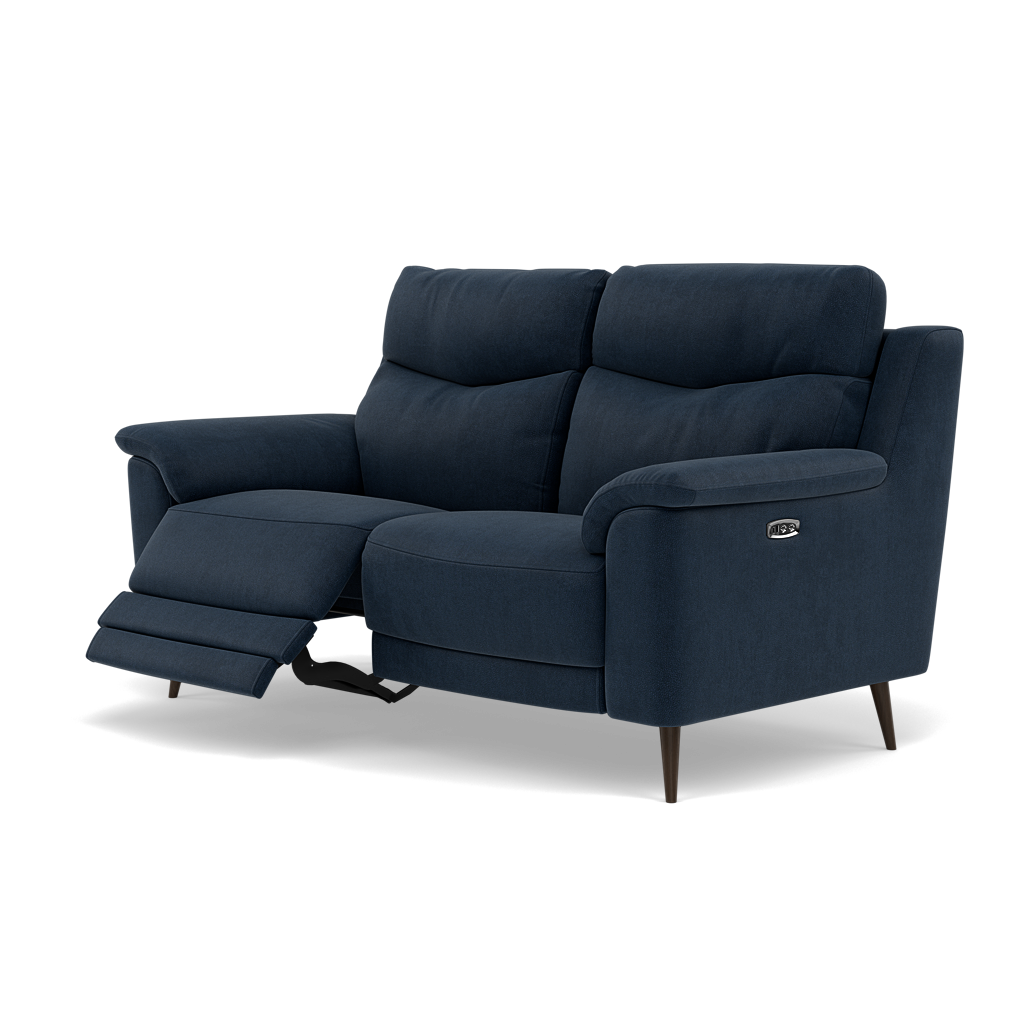 Revel 2 Seater Recliner Sofa - 2 Seater Sofa with 2 Power Recliners Fabric - Power Recliner with USB — SFA-PEY-15 NAVY, gallery image 3