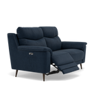 Revel 2 Seater Recliner Sofa - 2 Seater Sofa with 2 Power Recliners Fabric - Power Recliner with USB — SFA-PEY-15 NAVY, gallery image 1