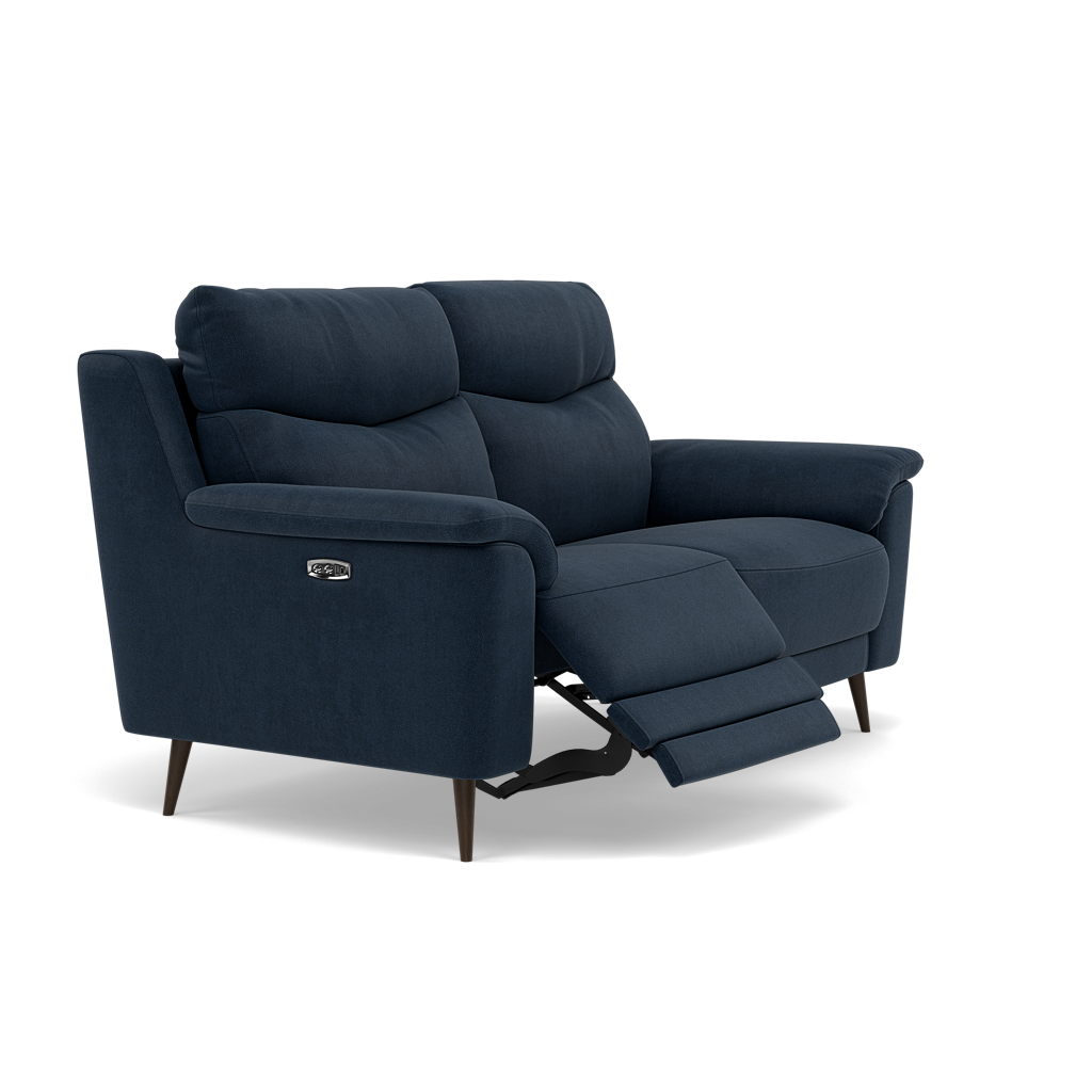 Revel 2 Seater Recliner Sofa - 2 Seater Sofa with 2 Power Recliners Fabric - Power Recliner with USB — SFA-PEY-15 NAVY, gallery image 1