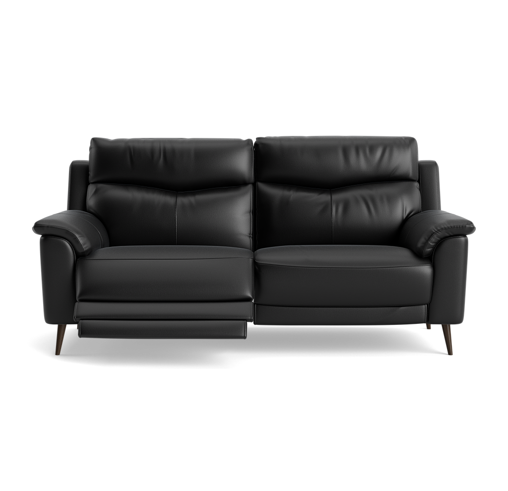 Revel Small 3 Seater Recliner Sofa - 2.5 Seater Sofa with 2 Power Recliners (Compact) Cat 20S - Power Recliner with USB 3 Seater Sofas Sterling Home 17 BXS-023C BLACK