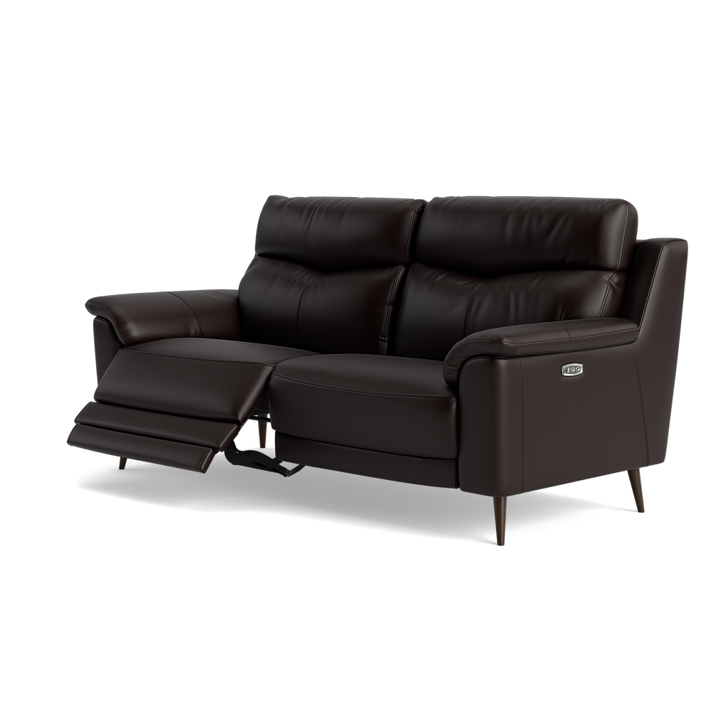 Revel Small 3 Seater Recliner Sofa - 2.5 Seater Sofa with 2 Power Recliners (Compact) Cat 20S - Power Recliner with USB — BXS-037C WALNUT, gallery image 3