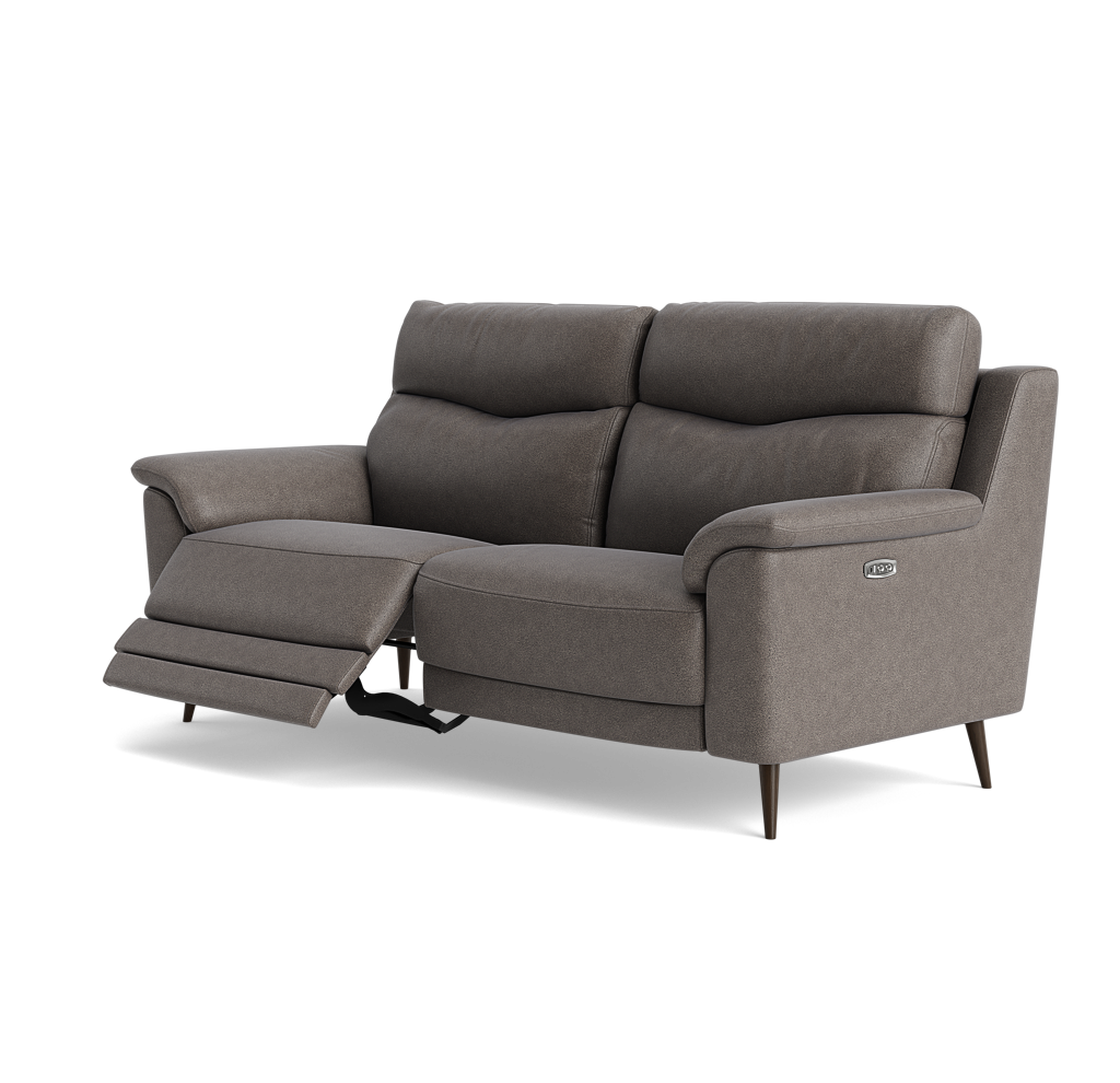 Revel Small 3 Seater Recliner Sofa - 2.5 Seater Sofa with 2 Power Recliners (Compact) Cat 20S - Power Recliner with USB — BXS-042E ELEPHANT, gallery image 3