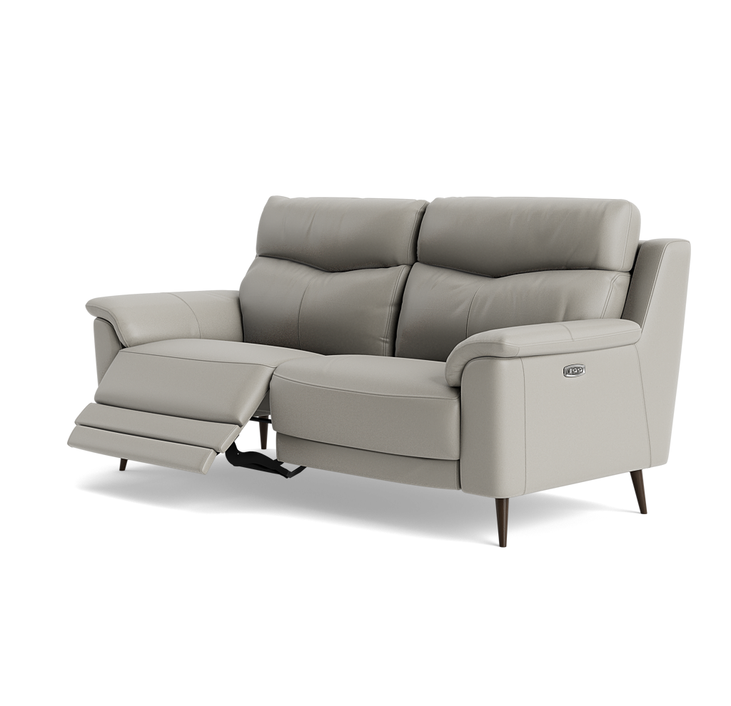 Revel Small 3 Seater Recliner Sofa - 2.5 Seater Sofa with 2 Power Recliners (Compact) Cat 20S - Power Recliner with USB — BXS-251E GREY, gallery image 3