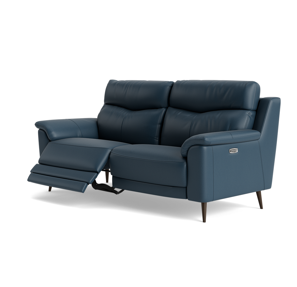 Revel Small 3 Seater Recliner Sofa - 2.5 Seater Sofa with 2 Power Recliners (Compact) Cat 20S - Power Recliner with USB — BXS-313E OCEAN BLUE, gallery image 3