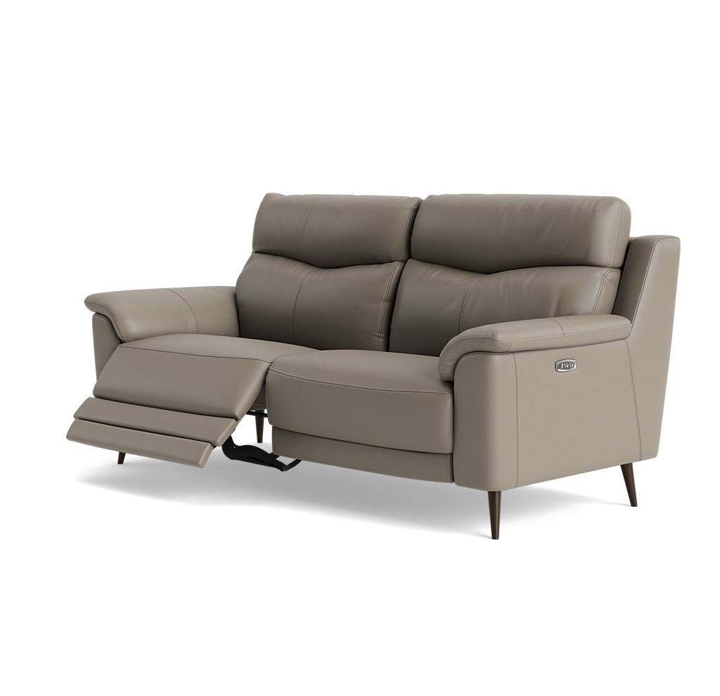 Revel Small 3 Seater Recliner Sofa - 2.5 Seater Sofa with 2 Power Recliners (Compact) Cat 20S - Power Recliner with USB — BXS-722A TAUPE, gallery image 3