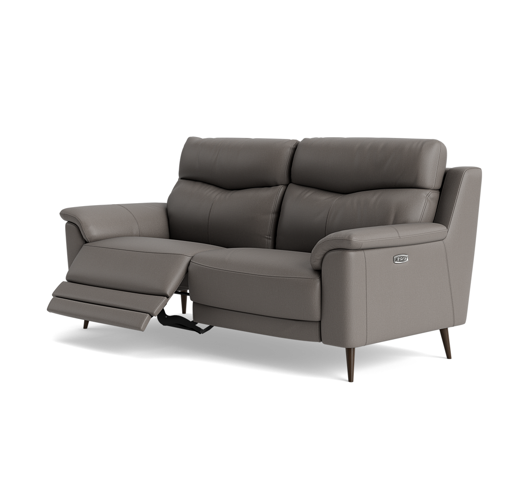 Revel Small 3 Seater Recliner Sofa - 2.5 Seater Sofa with 2 Power Recliners (Compact) Cat 20S - Power Recliner with USB — NWS-042E ELEPHANT, gallery image 3