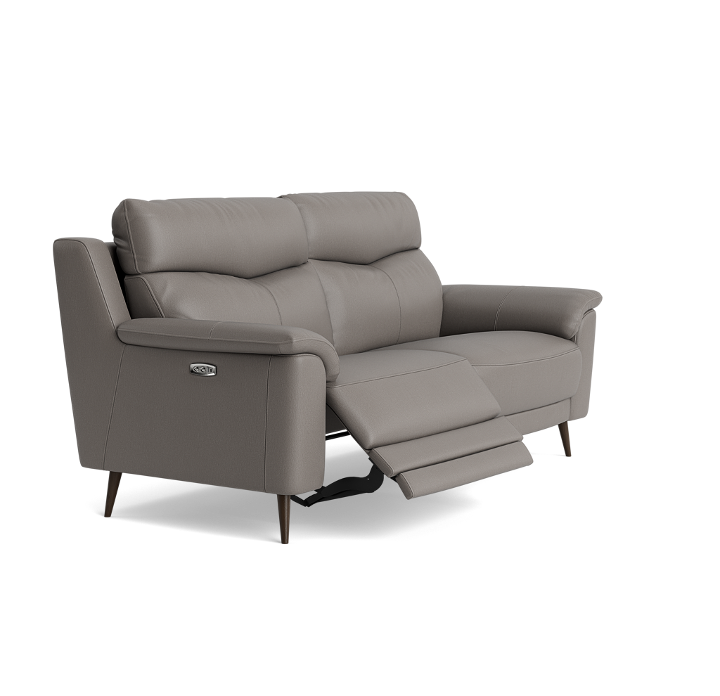 Revel Small 3 Seater Recliner Sofa - 2.5 Seater Sofa with 2 Power Recliners (Compact) Cat 20S - Power Recliner with USB — NWS-042E ELEPHANT, gallery image 1