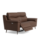 Revel Small 3 Seater Recliner Sofa - 2.5 Seater Sofa with 2 Power Recliners (Compact) Cat 20S - Power Recliner with USB — NWS-512E CACAO BROWN, gallery image 1