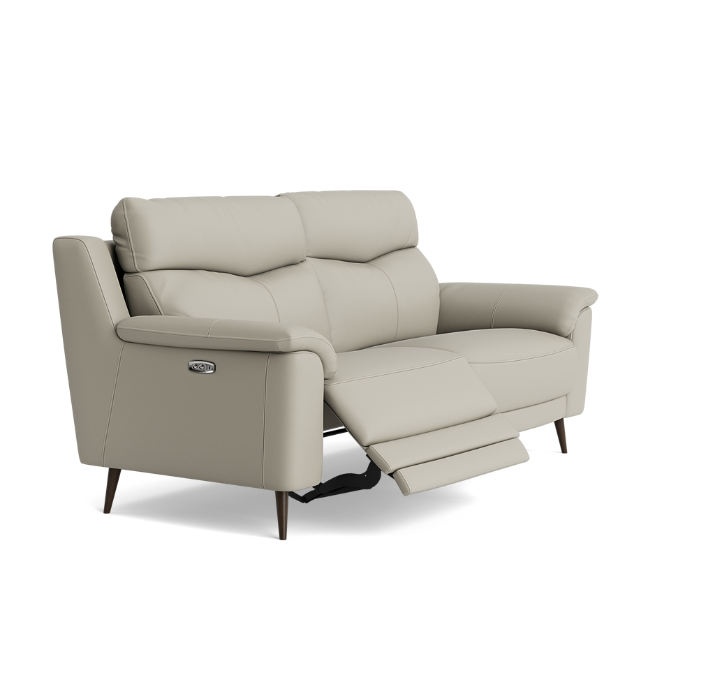 Revel Small 3 Seater Recliner Sofa - 2.5 Seater Sofa with 2 Power Recliners (Compact) Cat 20S - Power Recliner with USB — NWS-516E LIGHT GREY, gallery image 1