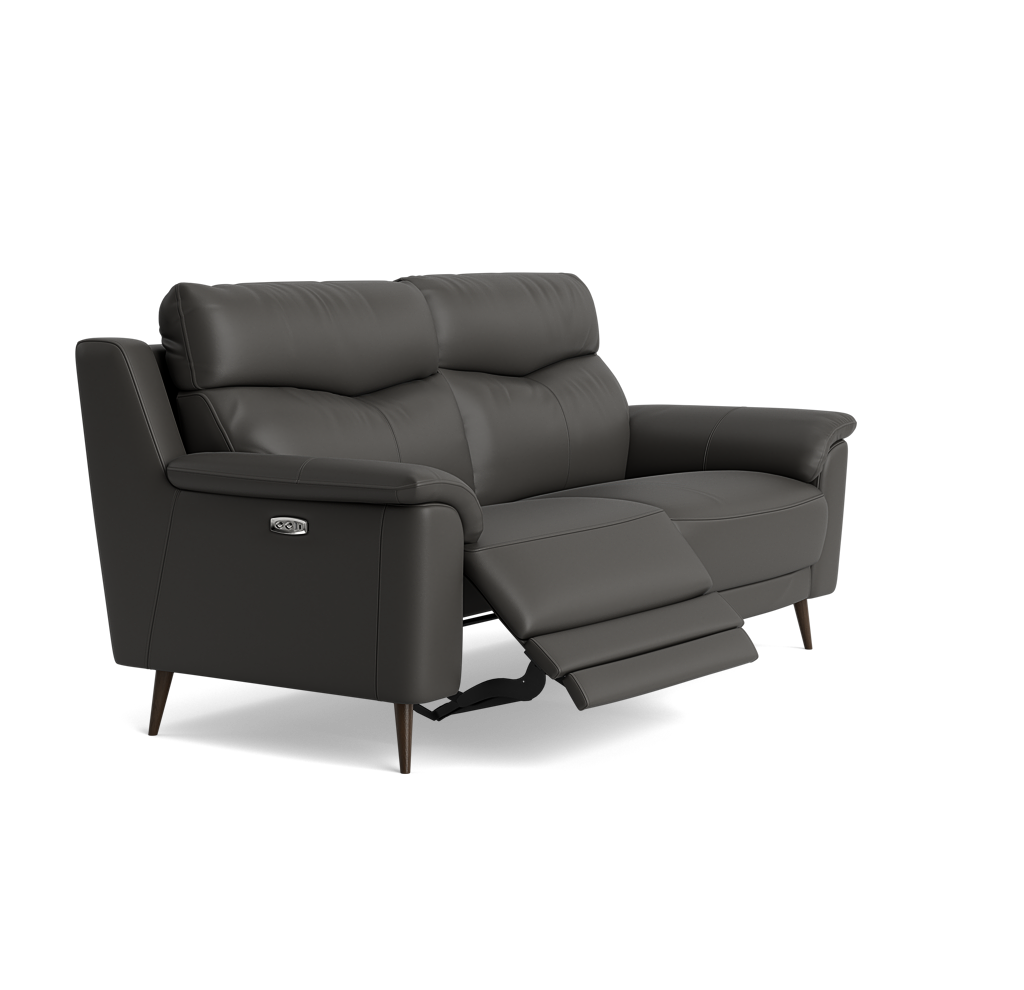 Revel Small 3 Seater Recliner Sofa - 2.5 Seater Sofa with 2 Power Recliners (Compact) Cat 20S - Power Recliner with USB — NWS-517E SHALE GREY, gallery image 1