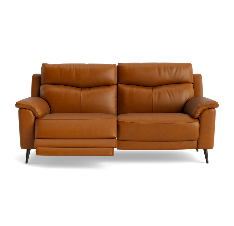 Revel Small 3 Seater Recliner Sofa - 2.5 Seater Sofa with 2 Power Recliners (Compact) Cat 30F Sterling Home 1 SK-598D CARAMEL
