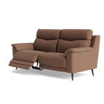 Revel Small 3 Seater Recliner Sofa - 2.5 Seater Sofa with 2 Power Recliners (Compact) Fabric - Power Recliner with USB — BFA-BLJ-04 TOBACCO, gallery image 3