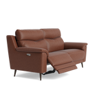 Revel Small 3 Seater Recliner Sofa - 2.5 Seater Sofa with 2 Power Recliners (Compact) Fabric - Power Recliner with USB — BFA-BLJ-05 HAZELNUT, gallery image 1