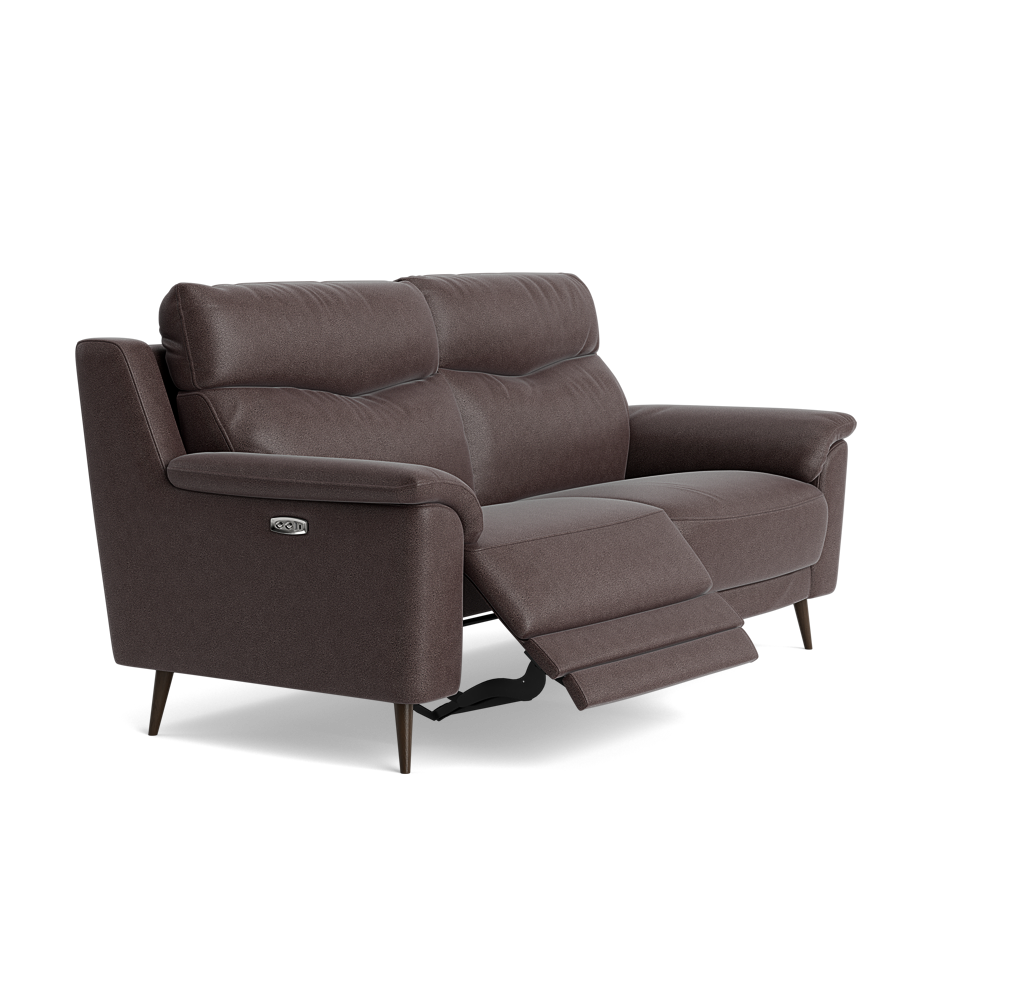 Revel Small 3 Seater Recliner Sofa - 2.5 Seater Sofa with 2 Power Recliners (Compact) Fabric - Power Recliner with USB — BFA-BLJ-088 CHARCOAL GREY, gallery image 1