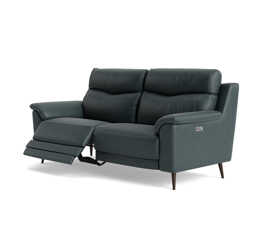 Revel Small 3 Seater Recliner Sofa - 2.5 Seater Sofa with 2 Power Recliners (Compact) Fabric - Power Recliner with USB — BFA-BLJ-2047 LAKE GREEN, gallery image 3