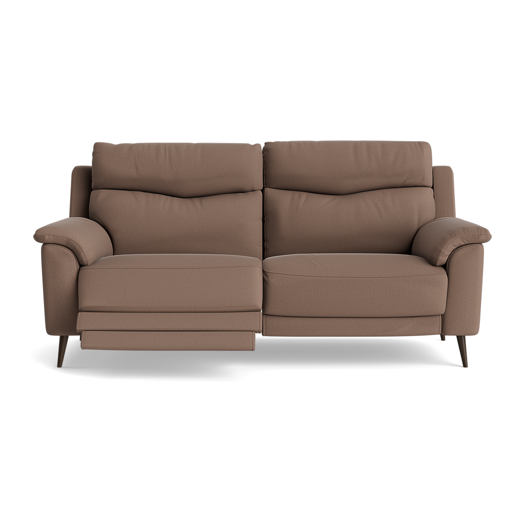 Revel Small 3 Seater Recliner Sofa - 2.5 Seater Sofa with 2 Power Recliners (Compact) Fabric - Power Recliner with USB 3 Seater Sofas Sterling Home 7 BFA-MAD-05 DARK TAUPE