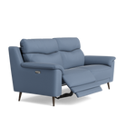 Revel Small 3 Seater Recliner Sofa - 2.5 Seater Sofa with 2 Power Recliners (Compact) Fabric - Power Recliner with USB — BFA-MAD-08 PACIFIC BLUE, gallery image 1