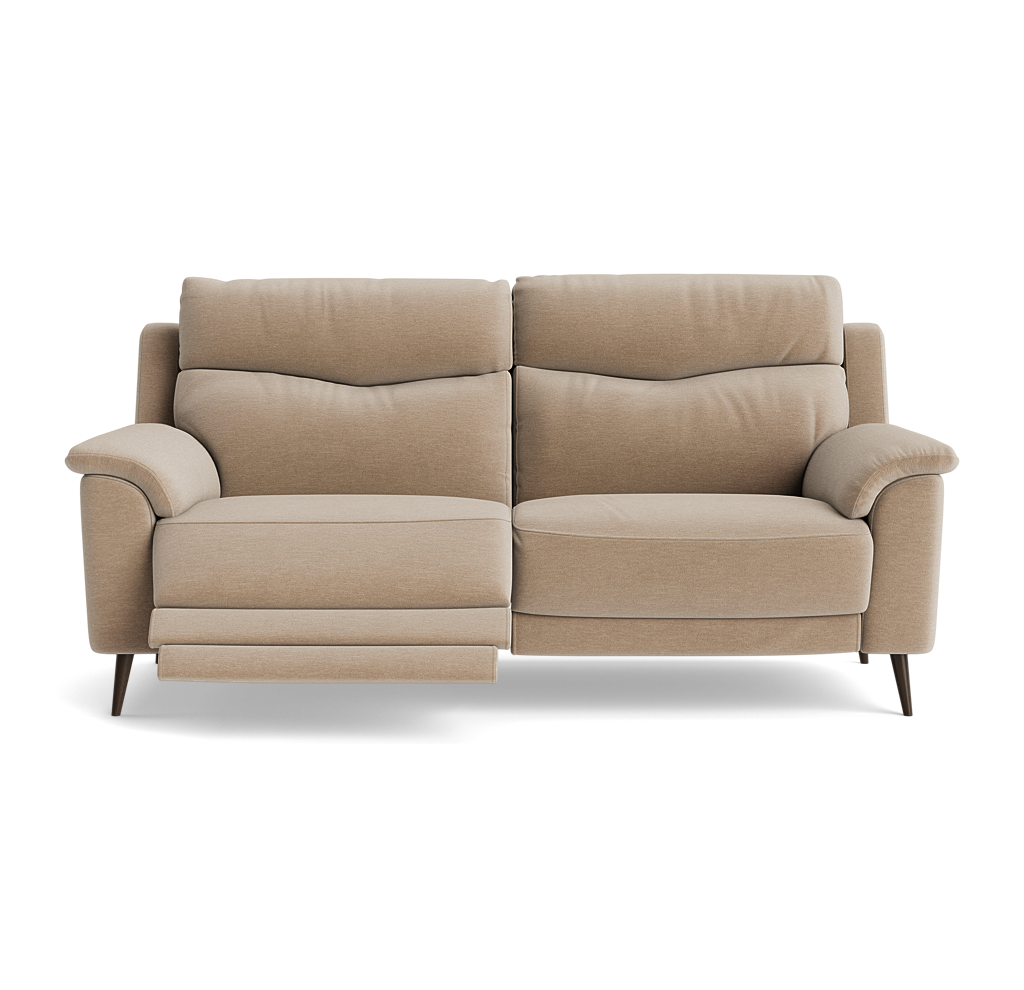 Revel Small 3 Seater Recliner Sofa - 2.5 Seater Sofa with 2 Power Recliners (Compact) Fabric - Power Recliner with USB 3 Seater Sofas Sterling Home 8 FAB-CAN-170 MUSHROOM