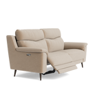 Revel Small 3 Seater Recliner Sofa - 2.5 Seater Sofa with 2 Power Recliners (Compact) Fabric - Power Recliner with USB — FAB-CAN-170 MUSHROOM, gallery image 1
