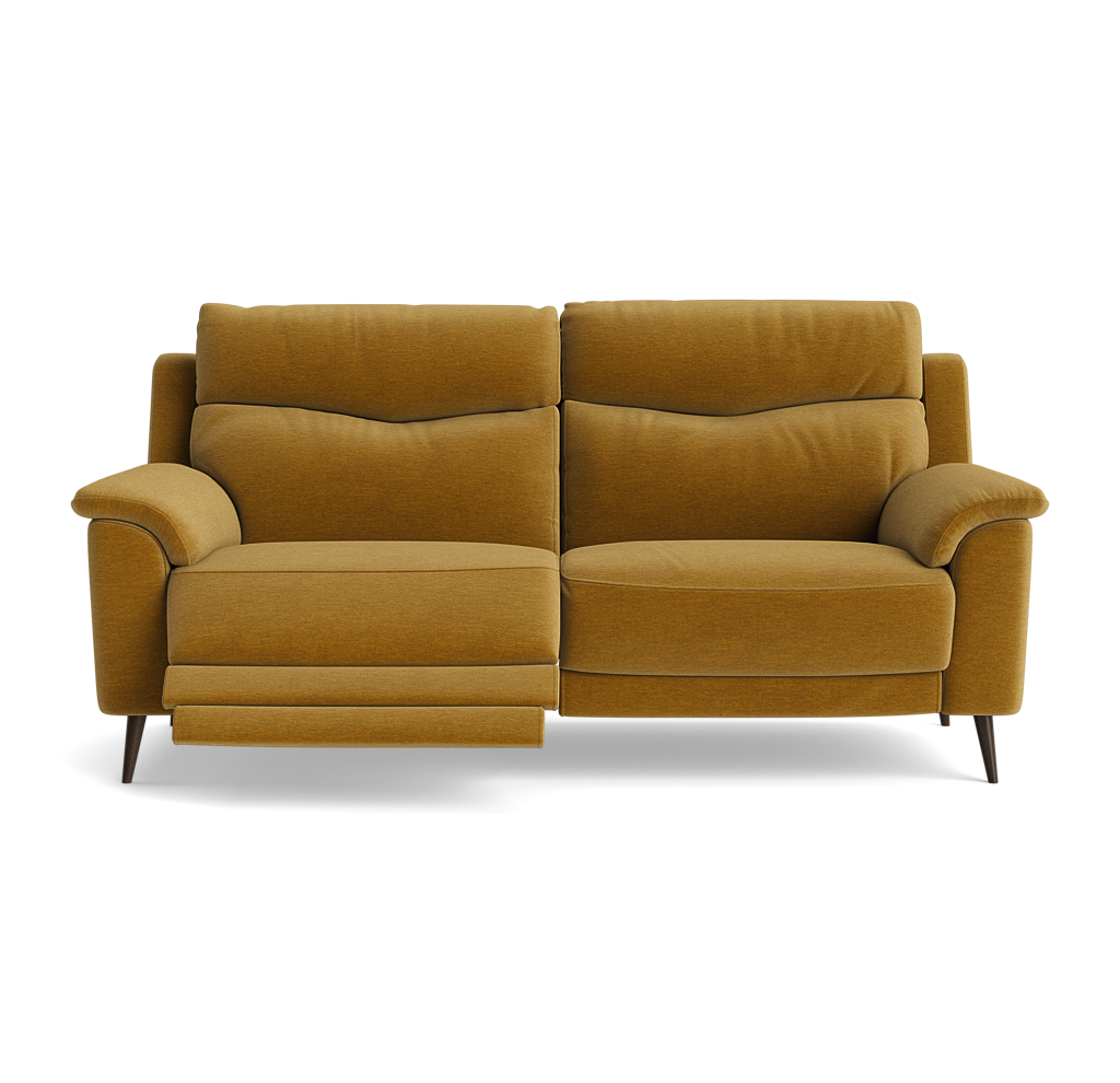 Revel Small 3 Seater Recliner Sofa - 2.5 Seater Sofa with 2 Power Recliners (Compact) Fabric - Power Recliner with USB 3 Seater Sofas Sterling Home 9 FAB-CAN-273 FENNELSEED