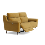 Revel Small 3 Seater Recliner Sofa - 2.5 Seater Sofa with 2 Power Recliners (Compact) Fabric - Power Recliner with USB — FAB-CAN-273 FENNELSEED, gallery image 1