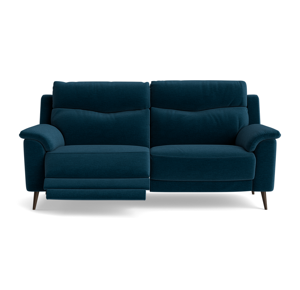 Revel Small 3 Seater Recliner Sofa - 2.5 Seater Sofa with 2 Power Recliners (Compact) Fabric - Power Recliner with USB 3 Seater Sofas Sterling Home 10 FAB-CAN-330 STEEL BLUE