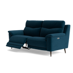 Revel Small 3 Seater Recliner Sofa - 2.5 Seater Sofa with 2 Power Recliners (Compact) Fabric - Power Recliner with USB — FAB-CAN-330 STEEL BLUE, gallery image 3