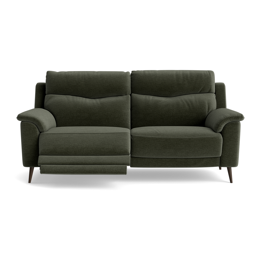 Revel Small 3 Seater Recliner Sofa - 2.5 Seater Sofa with 2 Power Recliners (Compact) Fabric - Power Recliner with USB 3 Seater Sofas Sterling Home 11 FAB-CAN-352 FORREST GREEN