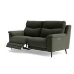 Revel Small 3 Seater Recliner Sofa - 2.5 Seater Sofa with 2 Power Recliners (Compact) Fabric - Power Recliner with USB — FAB-CAN-352 FORREST GREEN, gallery image 3
