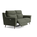 Revel Small 3 Seater Recliner Sofa - 2.5 Seater Sofa with 2 Power Recliners (Compact) Fabric - Power Recliner with USB — FAB-CAN-352 FORREST GREEN, gallery image 1